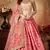Pink embroidered organza semi stitched lehenga