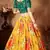 Yellow embroidered organza semi stitched lehenga