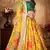Yellow embroidered organza semi stitched lehenga