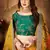 Yellow embroidered organza semi stitched lehenga