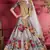 Grey embroidered art silk semi stitched lehenga
