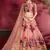 Peach embroidered art silk semi stitched lehenga