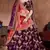 Dark-purple embroidered art silk semi stitched lehenga