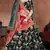 Dark-green embroidered art silk semi stitched lehenga