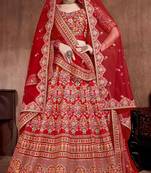 Red Art Silk Bridal Lehenga Choli Set