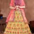 Yellow embroidered art silk semi stitched lehenga