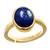 Natural Gold Plated Adjustable Blue Lapis Lazuli 3.25 Ratti Stone Ring Oval Shape in Size 6 To 15