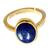 Natural Gold Plated Adjustable Blue Lapis Lazuli 3.25 Ratti Stone Ring Oval Shape in Size 6 To 15