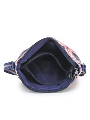 Grey & Multi Polyester & Leatherette Digital Print Floral Sling Bag 4