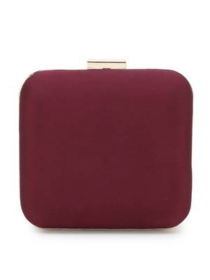 Anekaant Vista Wine & Multi Faux Silk Floral Embellished Clutch 3