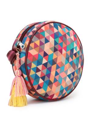 Multicolor Polyester & Leatherette Geometric Printed Sling Bag 2