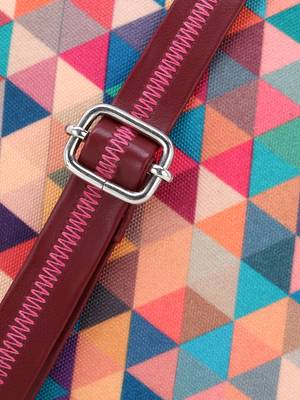 Multicolor Polyester & Leatherette Geometric Printed Sling Bag 5