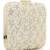 Anekaant Vista Beige & Gold Faux Silk Ditsy Embellished Clutch