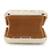 Anekaant Vista Beige & Gold Faux Silk Ditsy Embellished Clutch