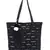 Anekaant  Black  Cotton canvas Sequined Stripe Tote Bag