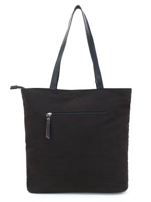  Black  Cotton canvas Sequined Stripe Tote Bag 3