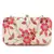Anekaant Tulle Natural & Pink Faux Silk Floral Embroidered Clutch