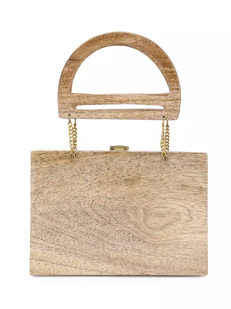 Anekaant Timber Wood Wood Textured Clutch