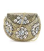Anekaant Mosiac Gold & White Metal & Shells Mosaic Clutch