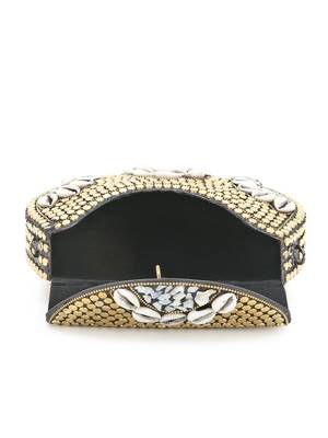 Anekaant Mosiac Gold & White Metal & Shells Mosaic Clutch 4