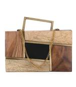 Anekaant Timber Wood & Black Wood & Resin Colorblocked Clutch