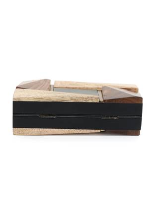 Anekaant Timber Wood & Black Wood & Resin Colorblocked Clutch 5