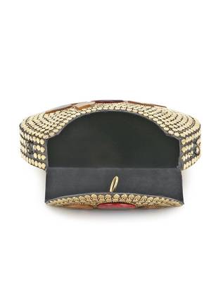 Anekaant Mosiac Gold & Brown Metal & Stones Mosaic Clutch 4