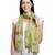 Green & Purple Solid Cotton Scarf with Lace Border (180 x 50 cm)