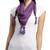 Purple Solid Beaded Cotton Viscose Scarf with Tassels (75 x 75 cm)