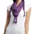 Purple Solid Beaded Cotton Viscose Scarf with Tassels (75 x 75 cm)