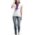 Purple Solid Beaded Cotton Viscose Scarf with Tassels (75 x 75 cm)