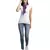 Purple Solid Beaded Cotton Viscose Scarf with Tassels (75 x 75 cm)