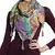 Green and Multi Beaded Cotton Scarf with Tassels