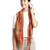 Orange and Multi Pompoms Cotton Scarf with Tassels