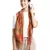Orange and Multi Pompoms Cotton Scarf with Tassels