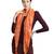 Orange and Yellow Pompoms Chiffon Scarf with Tassels