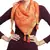 Orange and Yellow Pompoms Chiffon Scarf with Tassels