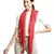 Red Pompoms Cotton Scarf with Tassels