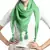 Green Pompoms Cotton Scarf with Tassels
