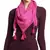 Fuschia Pompoms Cotton Scarf with Tassels