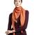 Rust Pompoms Cotton Scarf with Tassels