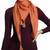 Rust Pompoms Cotton Scarf with Tassels