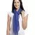 Blue Pompoms Cotton Scarf with Tassels