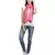 Navy Pink & Silver Embellished Viscose Scarf (180 x 70 cm)