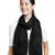 Navy Black & Silver Woven Design Viscose Scarf (180 x 70 cm)