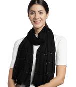 Black & Gold Woven Design Viscose Scarf (180 x 70 cm)