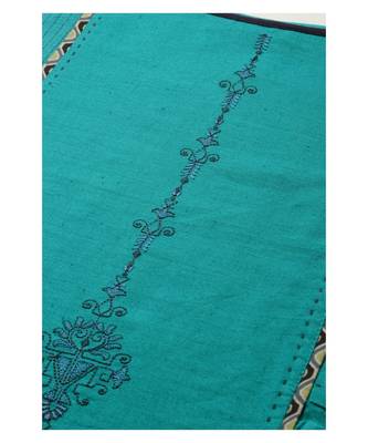 Women Green Tunic with Embroidery and Print Detailing 5