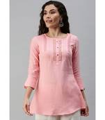 Women Pink Tunic with Crochet Detailing