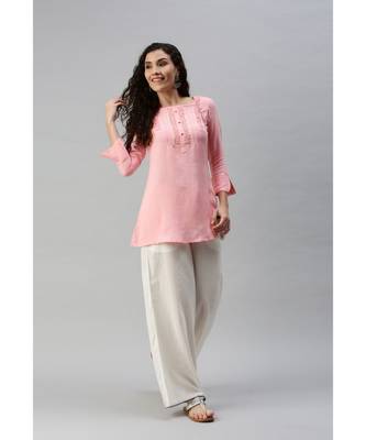 Women Pink Tunic with Crochet Detailing 4