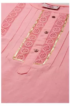 Women Pink Tunic with Crochet Detailing